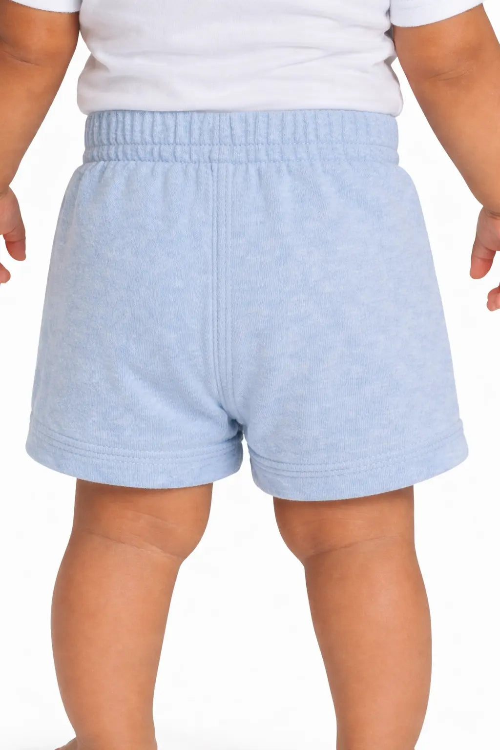 Kids Sky Blue Cotton Shorts with Drawstring Waist BloomUp