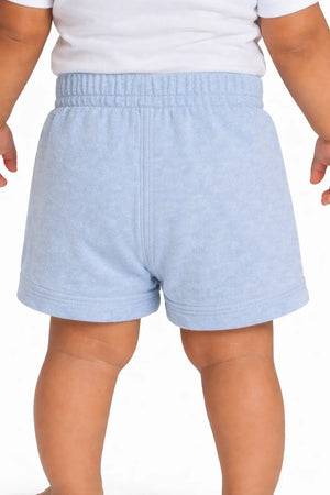 Kids Sky Blue Cotton Shorts with Drawstring Waist BloomUp