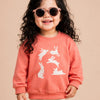Coral Bunny Graphic Sweatshirt for Kids – Soft Cotton Fleece Pullover Top Warm Casual Wear