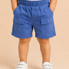 Royal Blue Cargo Shorts for Boys – Soft Cotton Elastic Waist Casual Summer Wear