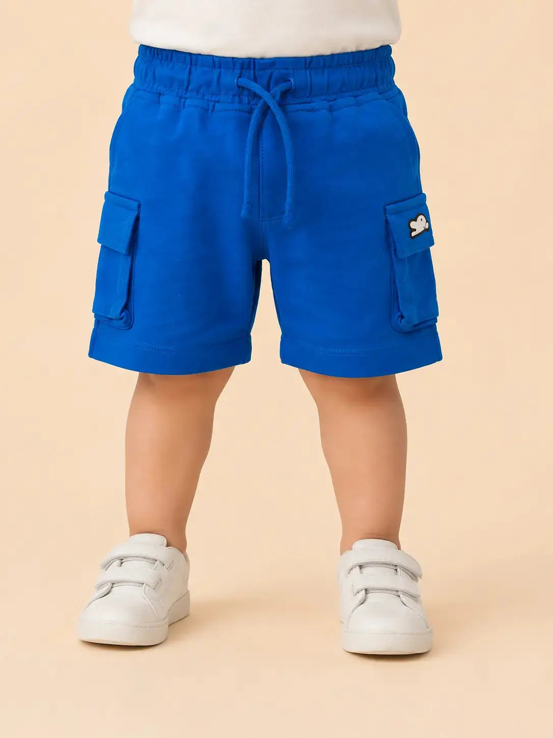 BloomUp Royal Blue Cargo Shorts for Boys – Soft Cotton Casual Utility Summer Wear