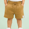 Mustard Cotton Drawstring Shorts for Baby Boys & Girls – Soft Terry Casual Summer Wear