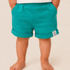 Teal Green Cotton Shorts for Boys – Soft Elastic Waist Summer Casual Shorts