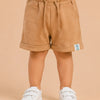 Caramel Cotton Drawstring Shorts for Baby Boys & Girls – Soft Terry Casual Summer Wear
