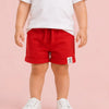 Red Cotton Drawstring Shorts for Baby Boys & Girls – Soft Terry Casual Summer Wear
