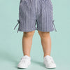 Navy & White Striped Shorts for Girls – Soft Cotton Casual Summer Wear