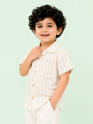 BloomUp BUSS26SHB2186-BEIGE STRIPS