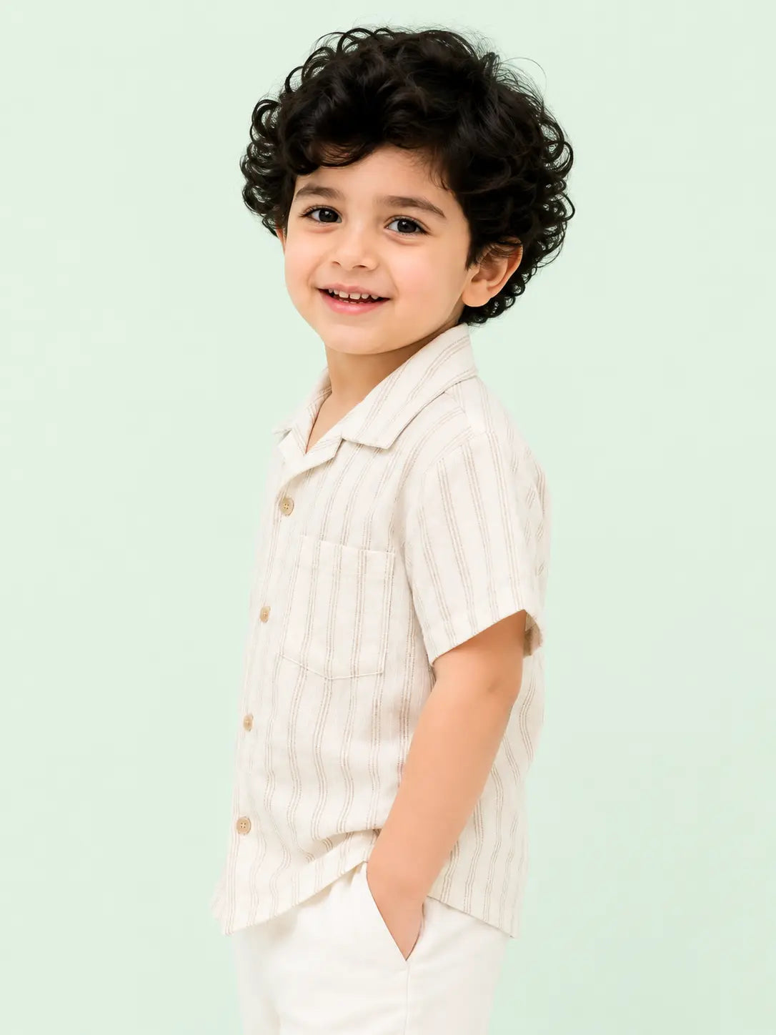 BloomUp BUSS26SHB2186-BEIGE STRIPS