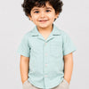 Mint Green Checkered Half Sleeve Shirt for Boys – Soft Cotton Casual Summer Shirt