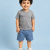 Grey Textured T-Shirt & Blue Cargo Shorts Co-ord Set for Boys – Soft Cotton Summer Outfit