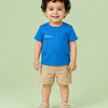 Royal Blue Graphic T-Shirt & Beige Cargo Shorts Co-ord Set for Boys – Soft Cotton Summer Outfit