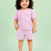 Pink Textured T-Shirt & Shorts Co-ord Set for Girls – Soft Cotton Summer Outfit