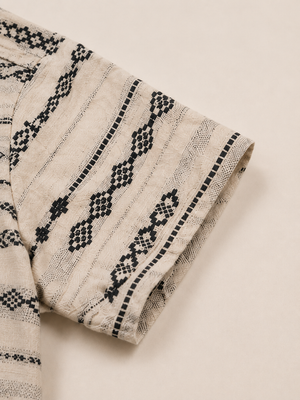 Boys Ethnic Print Shirt & Black Shorts Set – Smart Casual Cotton Co-ord Outfit BloomUp