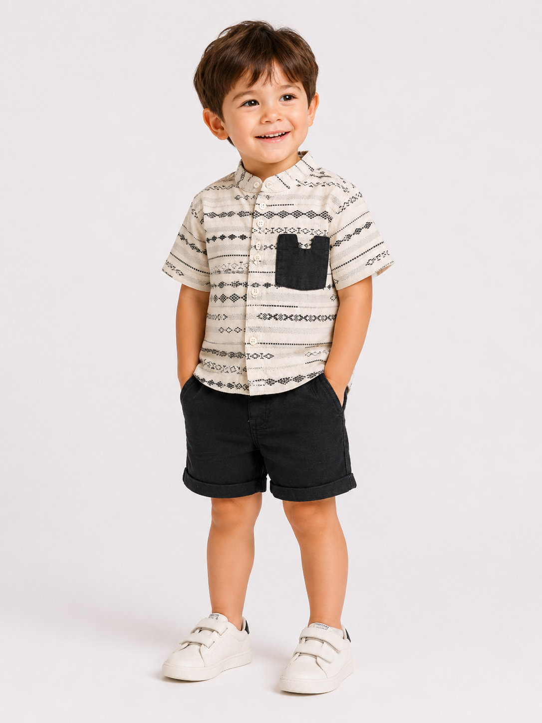 Boys Striped Short Sleeved Shirt Soft Cotton Clothing Set BloomUp