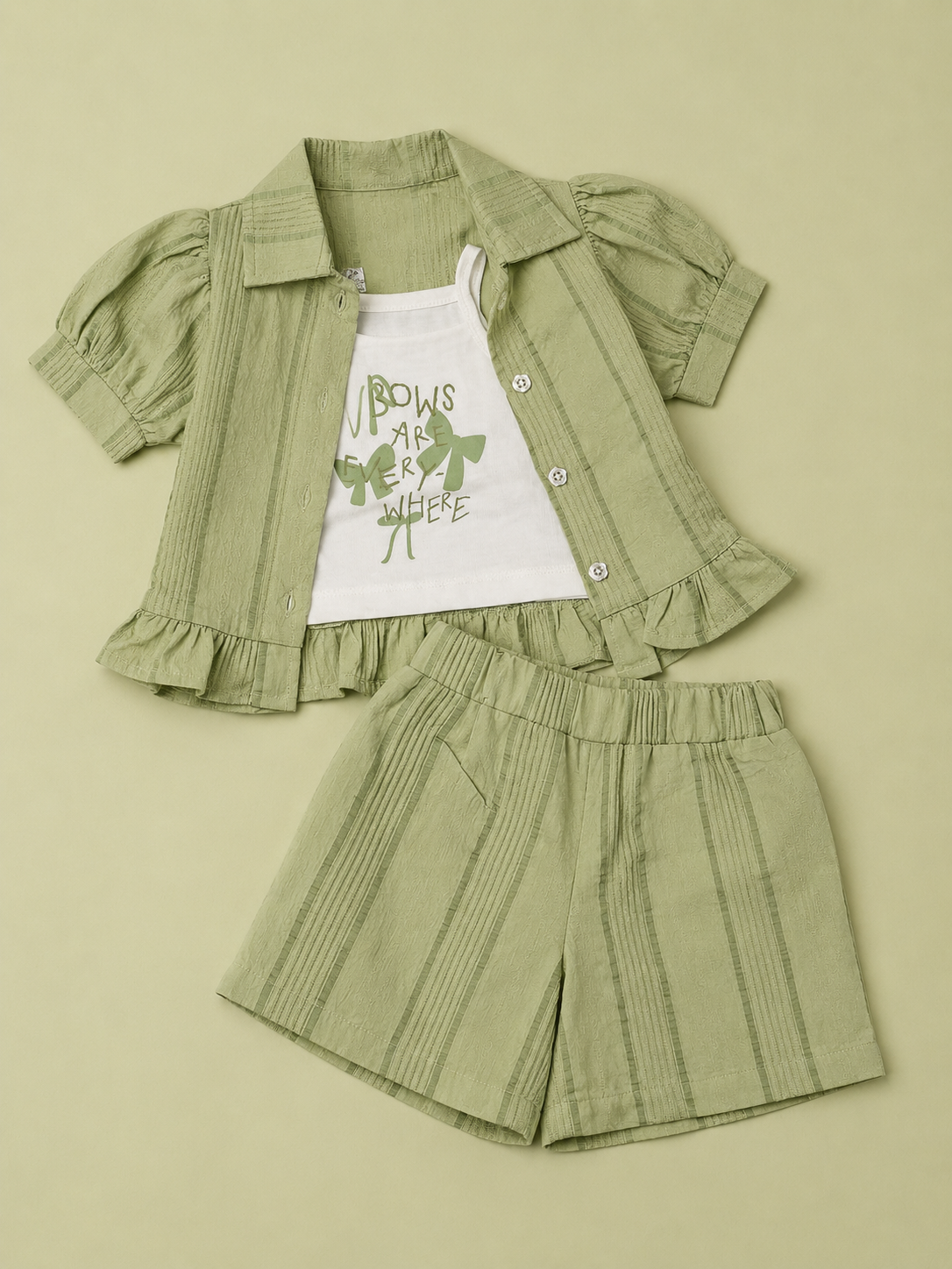 Pistachio Green Girls T-Shirt for Infant Girls & Toddlers (6M–3Y) BloomUp