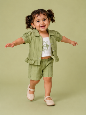 Pistachio Green Girls T-Shirt for Infant Girls & Toddlers (6M–3Y) BloomUp
