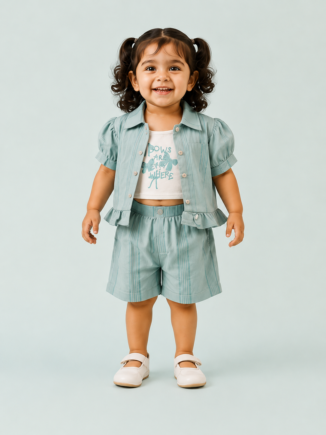 Powder Blue Girls T-Shirt for Infant Girls & Toddlers (6M–3Y) BloomUp