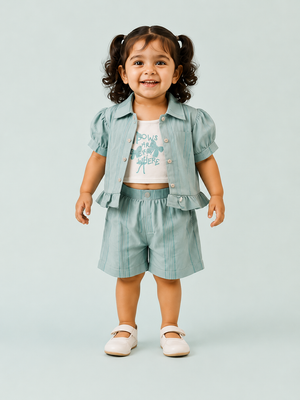 Powder Blue Girls T-Shirt for Infant Girls & Toddlers (6M–3Y) BloomUp
