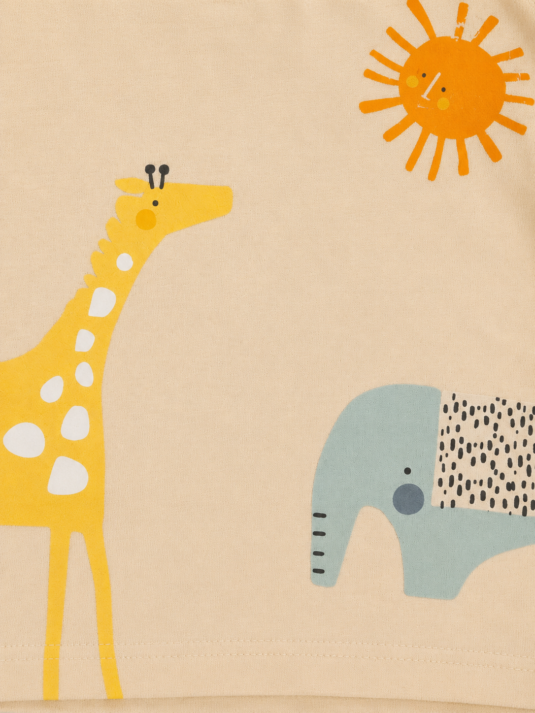 Beige Jungle Animal Graphic T-Shirt & Shorts Set for Toddlers – Soft Cotton Summer Wear BloomUp