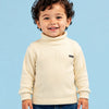 Cream Ribbed Turtleneck Sweater for Kids – Soft Knit Winter Wear Full Sleeve Warm Pullover