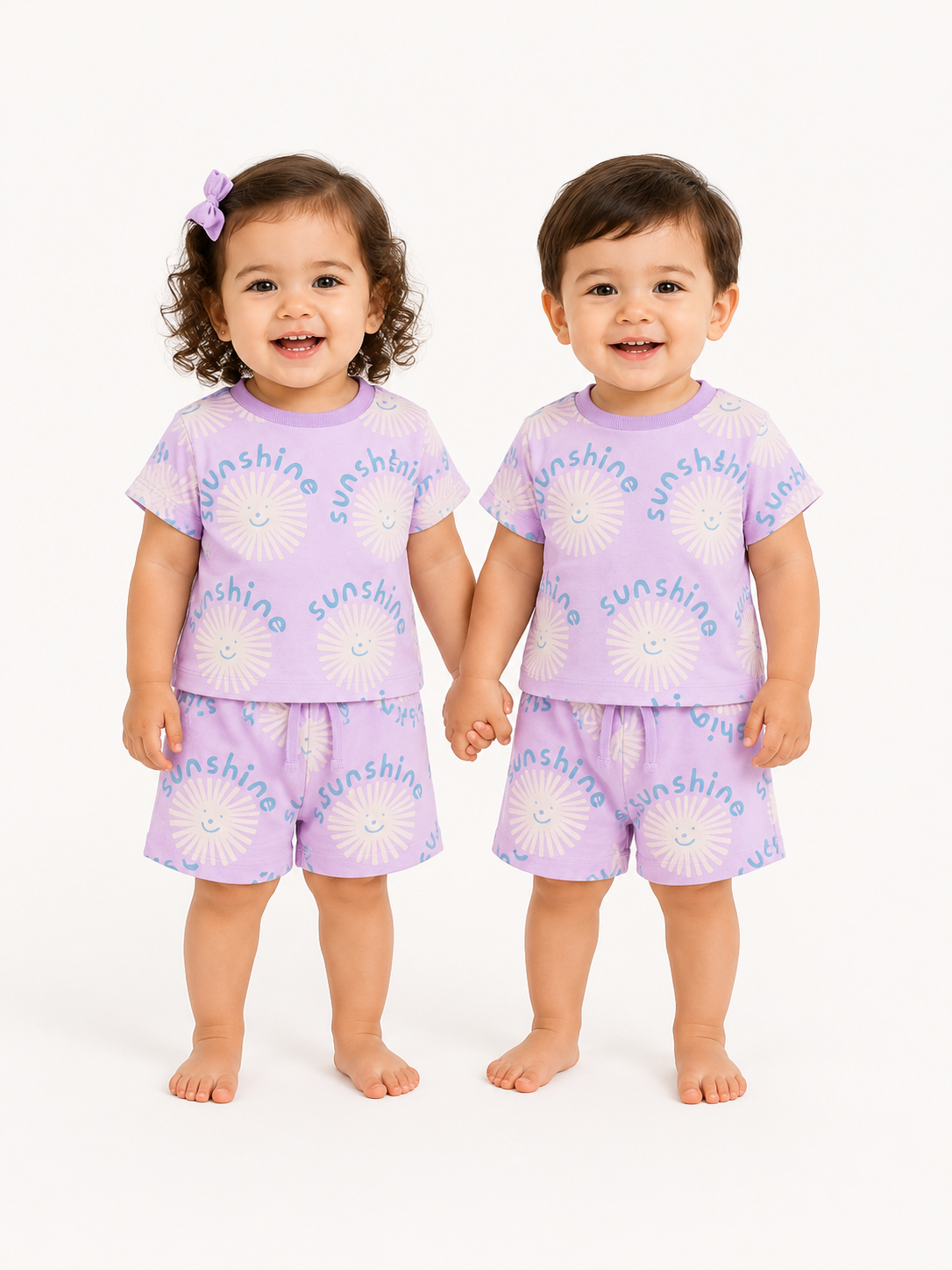 Kids Lavender Printed Shirt And Soft Cotton Clothing Set for BloomUp