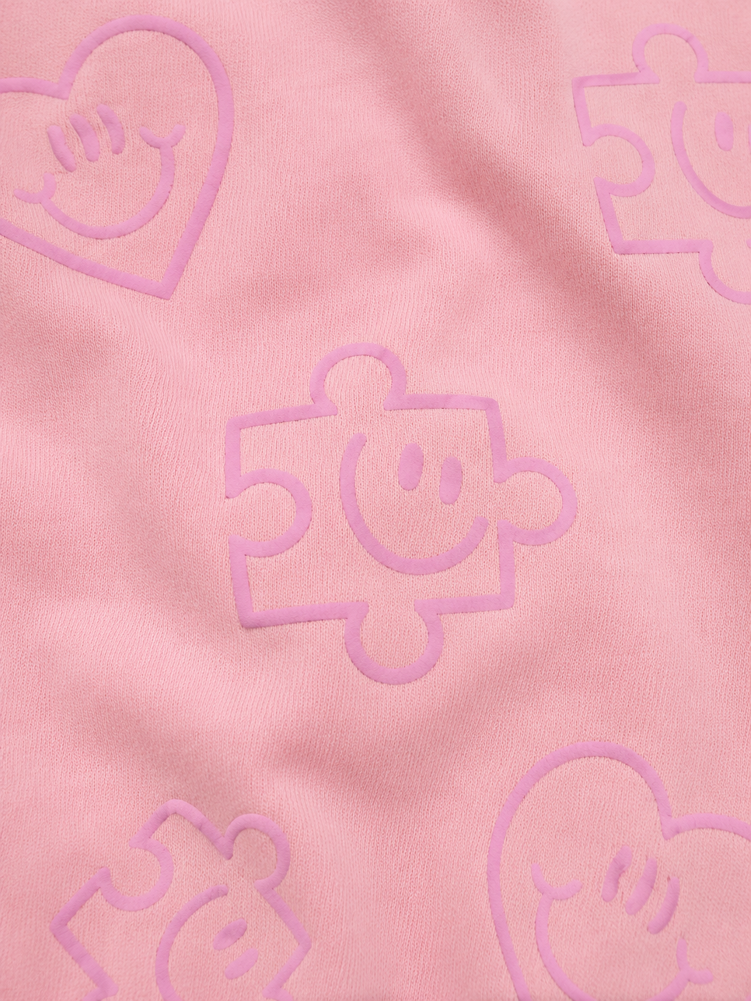 Pink All-Over Printed Sweatshirt for Girls – Soft Cotton Fleece Winter Pullover BloomUp