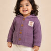 Dusty Mauve Knitted Hooded Cardigan for Baby Girls – Soft Winter Button-Down Sweater