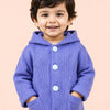 Lavender Purple Hooded Knit Coat for infants – Soft Warm Winter Button Cardigan Jacket with Pockets