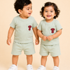 Sage Green Unisex Co-ord Set for Kids – Soft Cotton Casual Summer Outfit