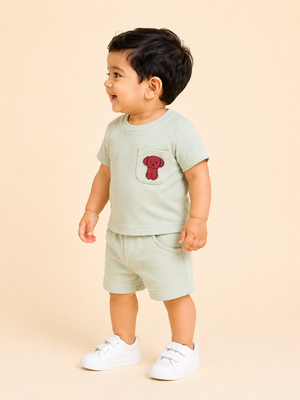 Stylish Green Comfort Fit Boys  Soft Cotton Clothing Set BloomUp