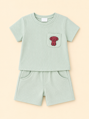 Stylish Green Comfort Fit Boys  Soft Cotton Clothing Set BloomUp