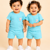 Blue Unisex Co-ord Set for Kids – Soft Cotton Casual Summer Outfit