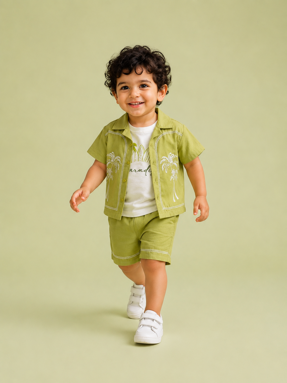 Boys Green Soft Cotton Sets Casual Fashion Kids Wear BloomUp