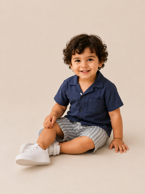 Boys Blue Soft Cotton Sets Casual Fashion Kids Wear BloomUp
