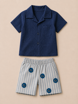 Boys Blue Soft Cotton Sets Casual Fashion Kids Wear BloomUp
