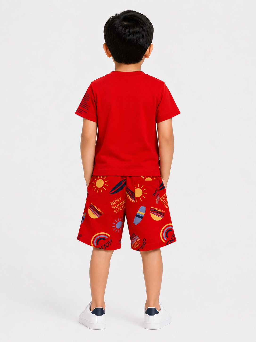 Boys Red Soft Cotton Sets Casual Fashion Kids Wear BloomUp