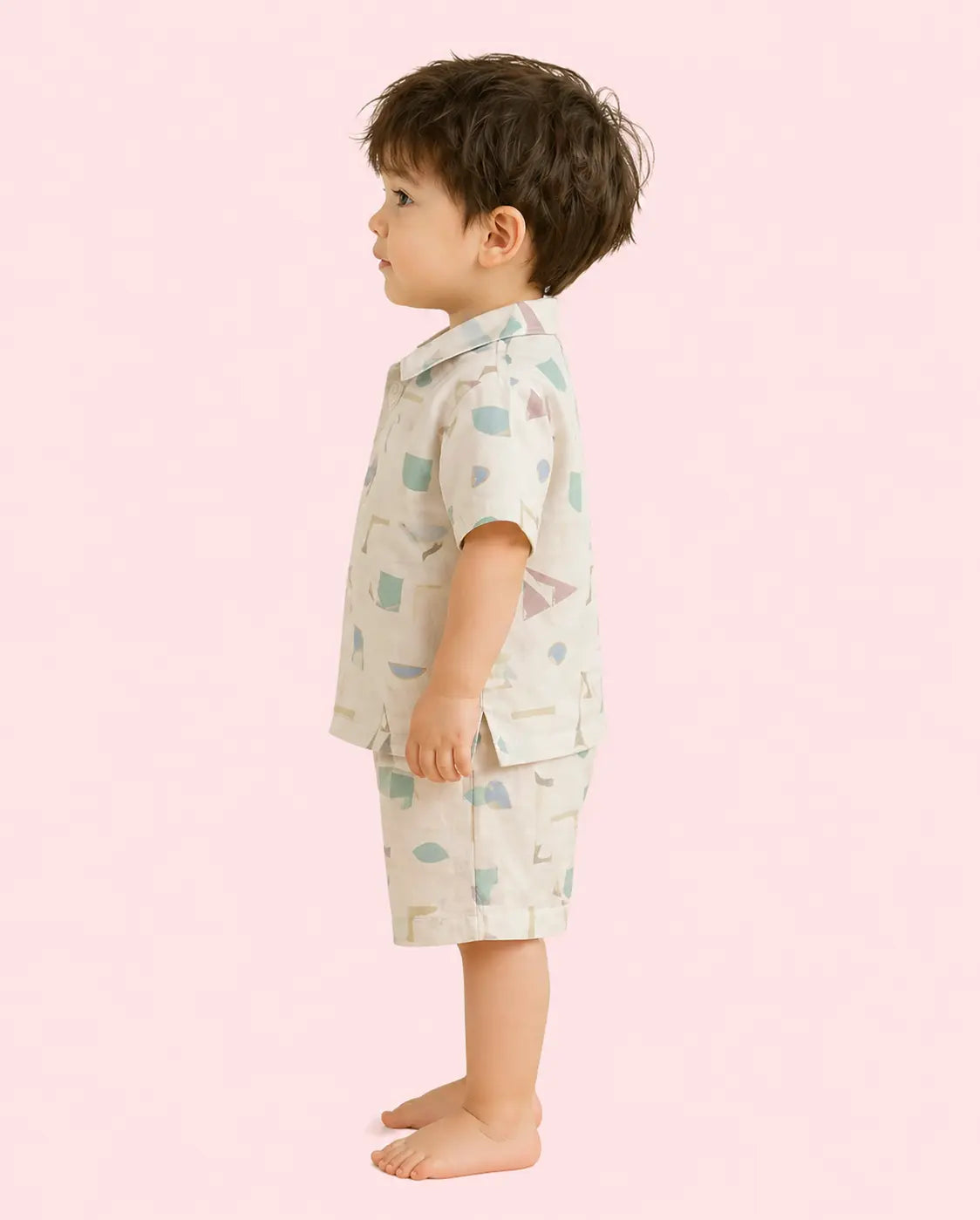Boys Cotton Printed Shirt & Shorts Set – Soft Summer Co-ord Outfit Bloomup