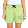 Kids Lime Green “Just Do It!” Printed Cotton Shorts with Contrast Drawstring