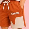 Orange Fearless Color Block Shorts for Boys – Soft Cotton Casual Summer Wear