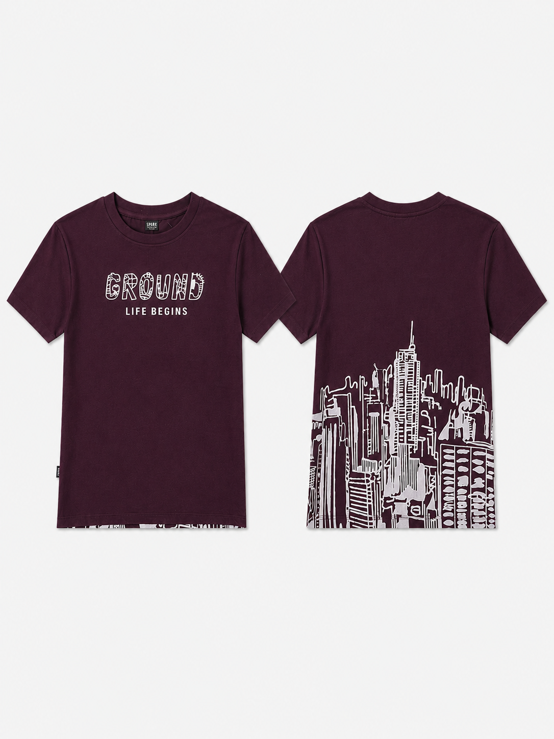 Boys Burgundy Graphic Shirt With Soft Cotton T-Shirt BloomUp