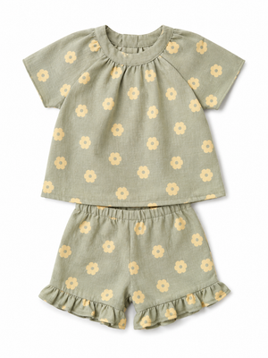 Boys Olive Green Pull On Soft Cotton Clothing Set BloomUp