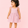 Light Pink Tie-Up Strap Kids Dress – Soft Cotton Summer Wear for Girls