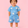 Blue Elephant Print Kids Co-ord Set – Soft Cotton Summer Wear for Boys