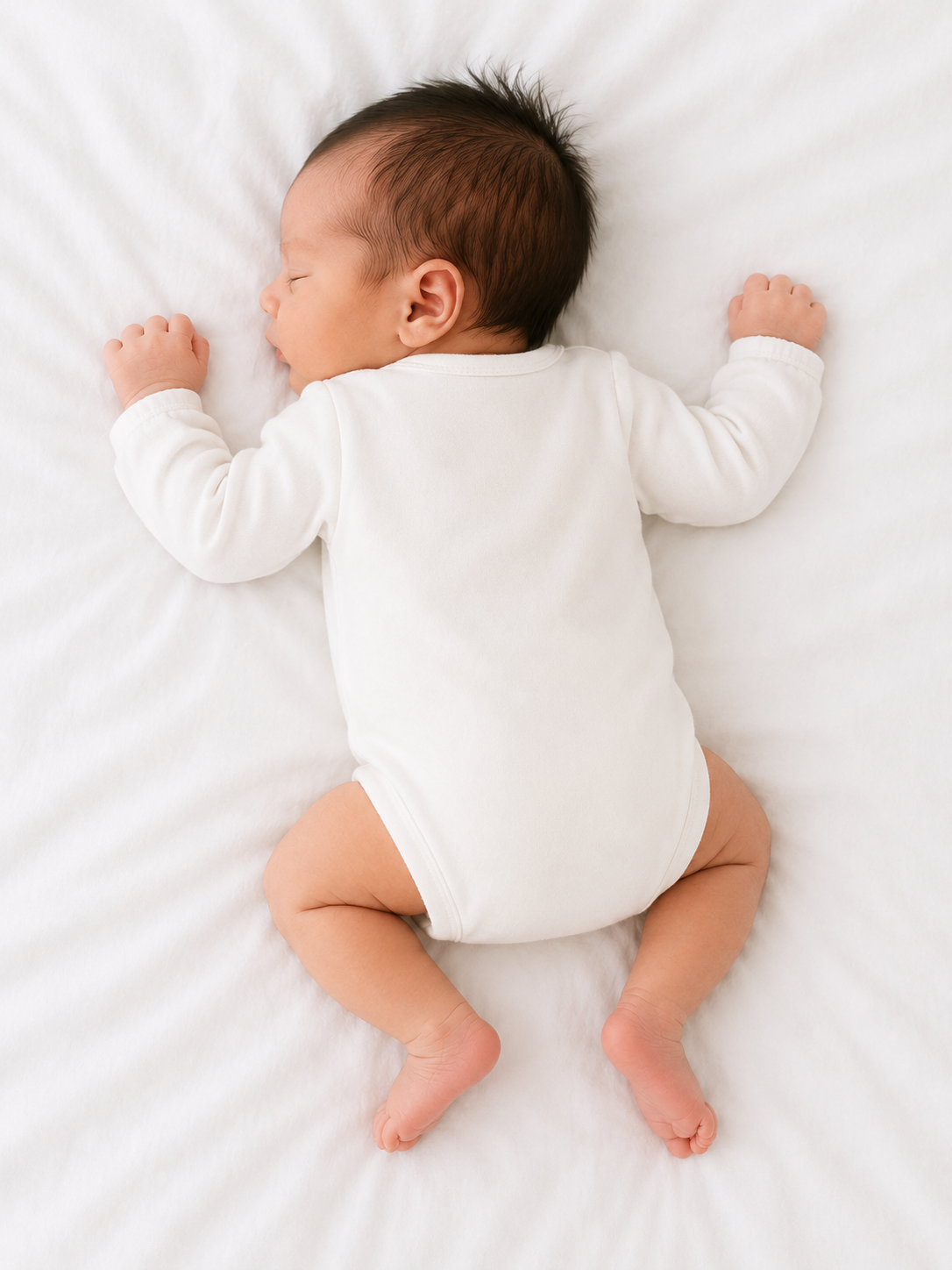 Cream Long Sleeve Baby Bodysuit – Soft Cotton Minimal Onesie BloomUp