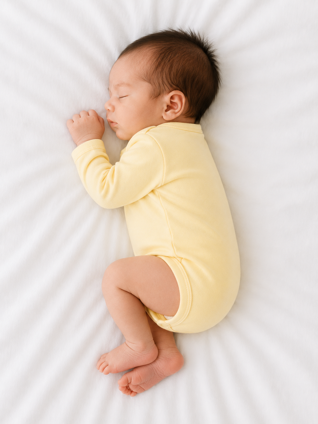 Yellow Long Sleeve Baby Bodysuit – Soft Cotton Everyday Onesie BloomUp