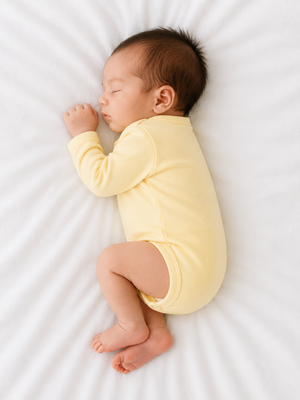 Yellow Long Sleeve Baby Bodysuit – Soft Cotton Everyday Onesie BloomUp