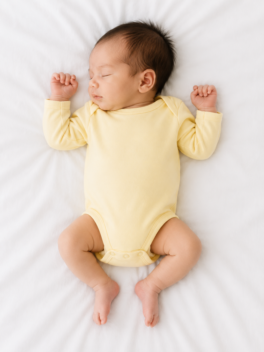 Yellow Long Sleeve Baby Bodysuit – Soft Cotton Everyday Onesie BloomUp