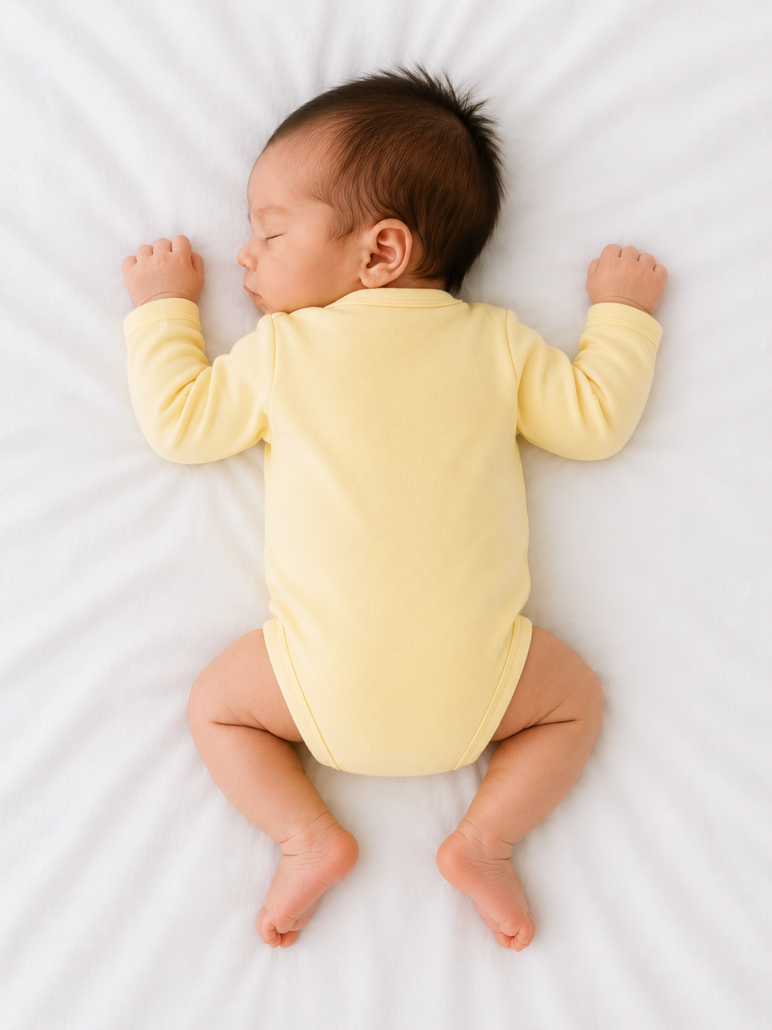 Yellow Long Sleeve Baby Bodysuit – Soft Cotton Everyday Onesie BloomUp