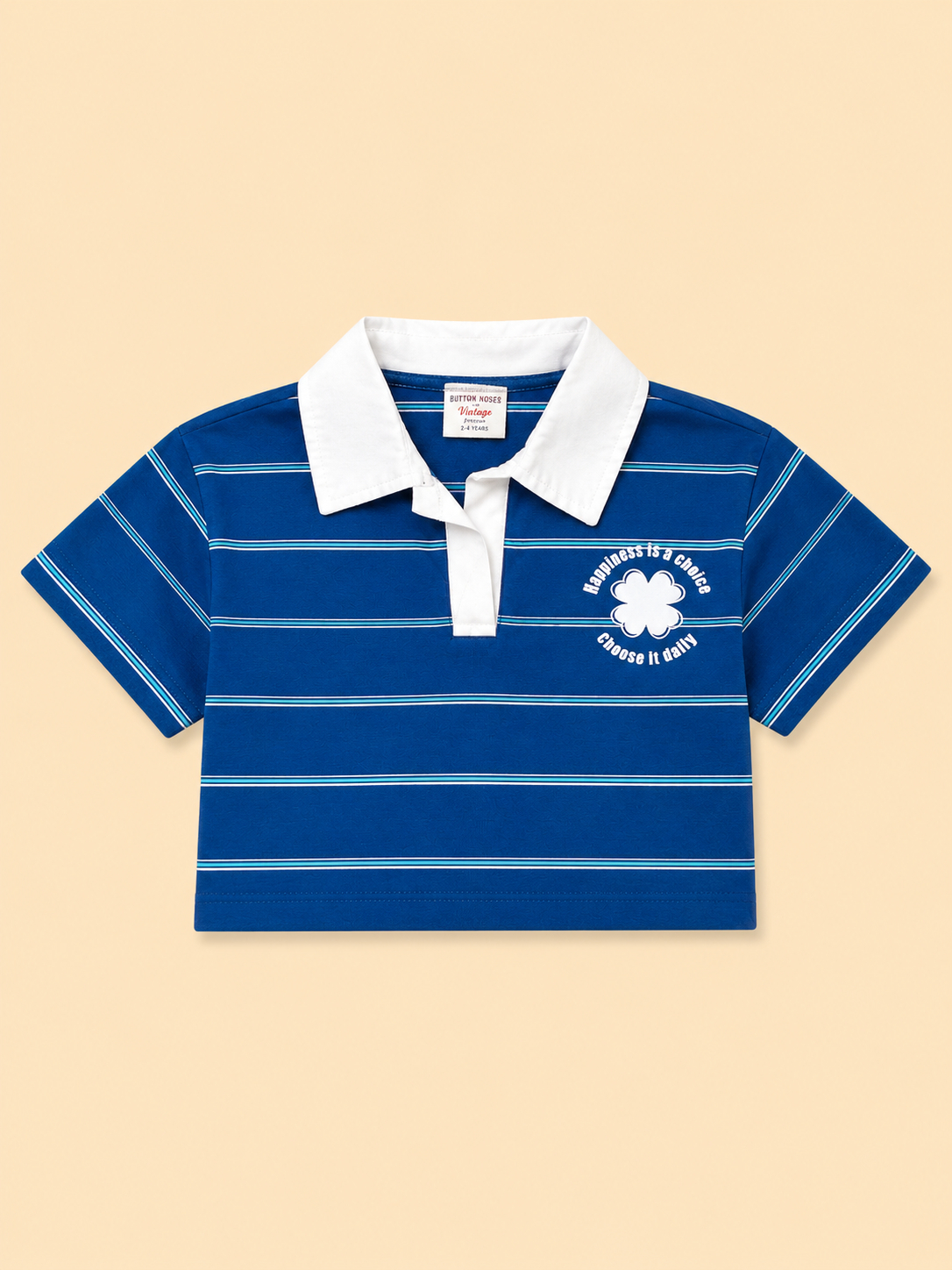 Blue Striped Polo T-Shirt for Kids – Soft Cotton Summer Wear Boys & Girls BloomUp