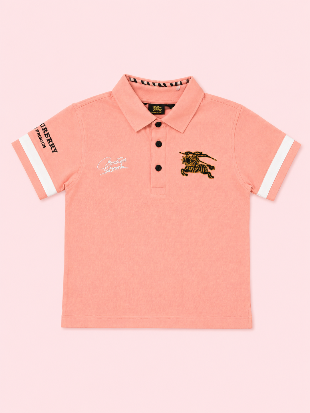 Orange Polo Collar Kids T-Shirt with Contrast Sleeve Detail – Soft Cotton Smart Casual Summer Wear for Boys BloomUp